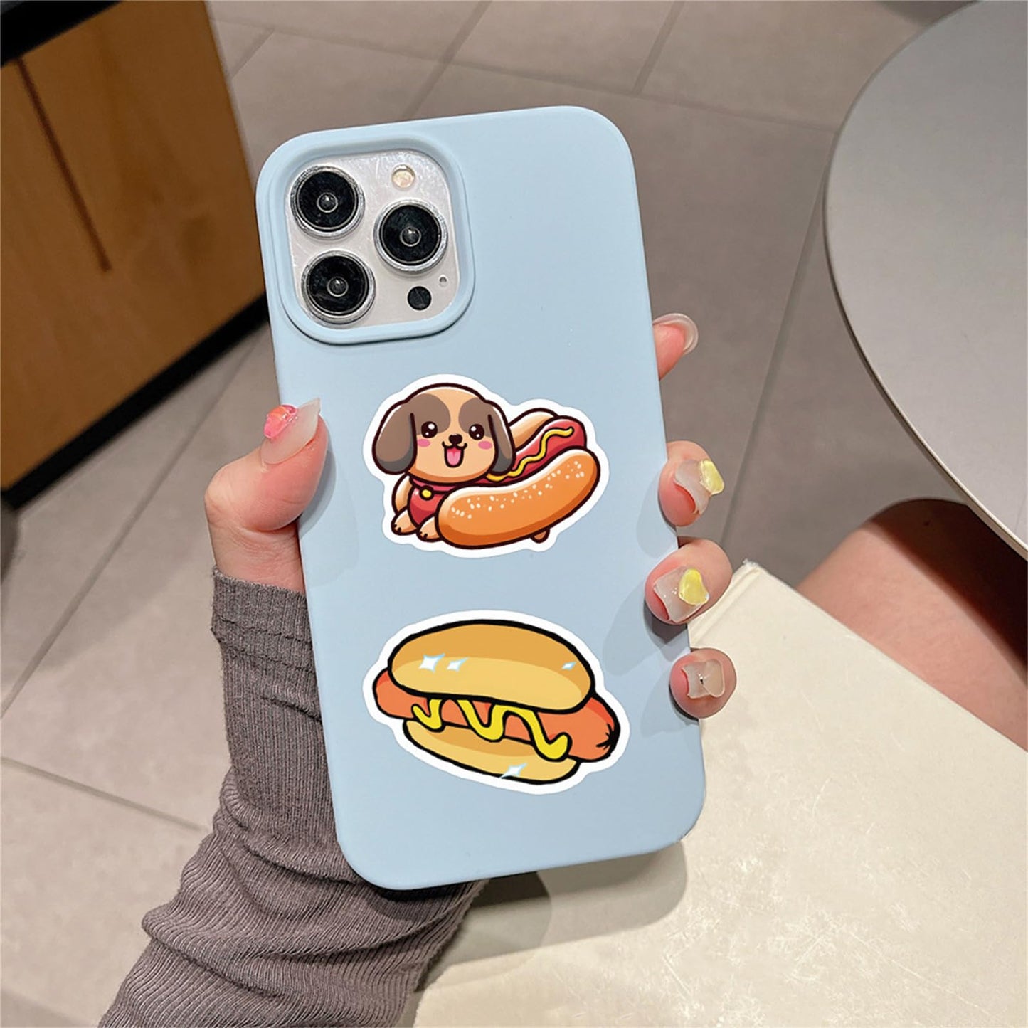 Hopetl 55Pcs Hot Dog Stickers – Waterproof Vinyl Decals for Water Bottles, Laptops & More