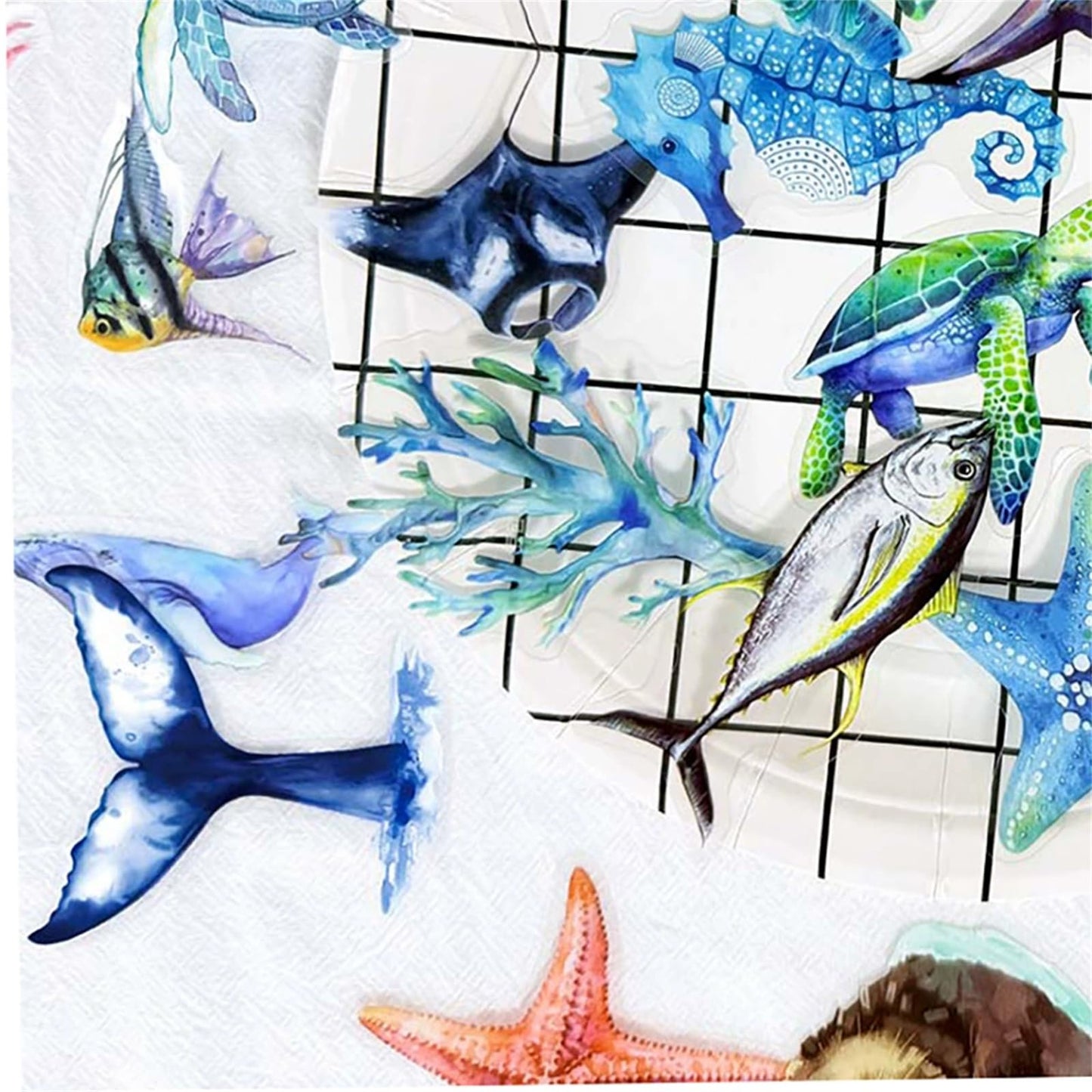 Hopetl 50PCS Marine Animal Stickers — Transparent PET Ocean Decals for Scrapbooks, Laptops & Water Bottles