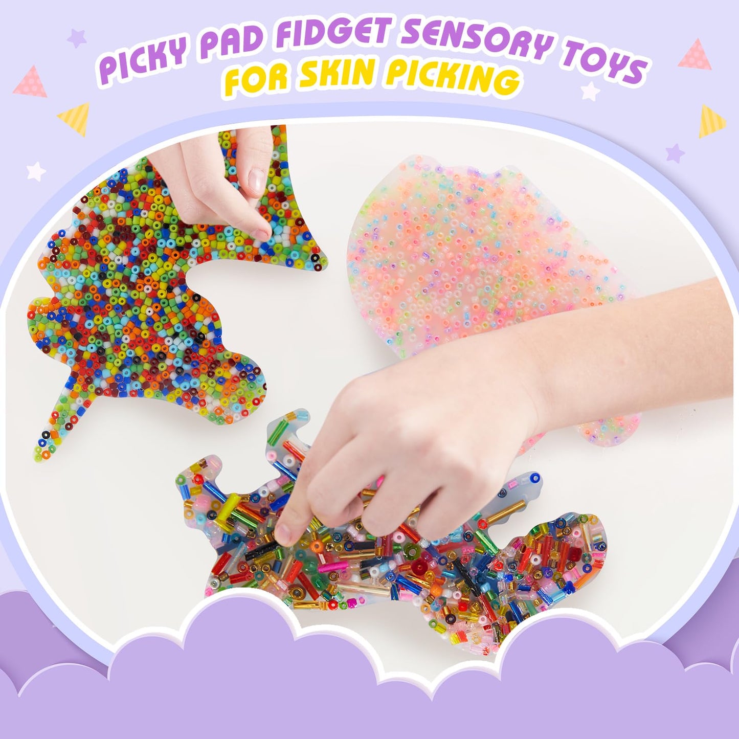 hopihy Skin Picking Fidget Toy – Dinosaurs Picking Pad for Sensory Focus