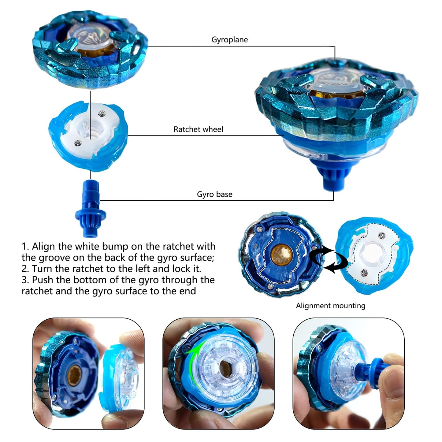Hopture Battle Spinning Top Set — 12 Tops, Launchers & Accessories