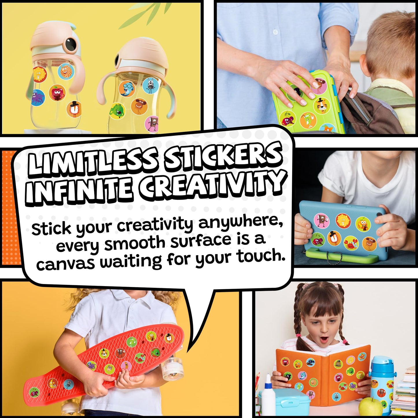 HORIECHALY Smelly Stickers Scratch and Sniff – 9 Scents, 36 Sheets, 540 Large + 288 Mini