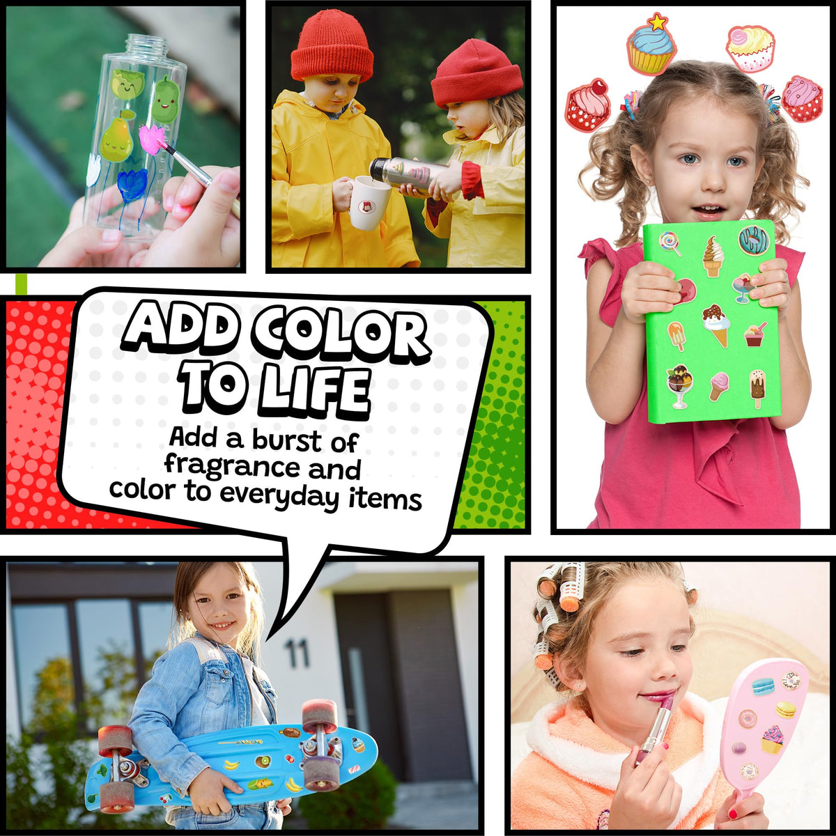 HORIECHALY Smelly Stickers for Kids – 48 Sheets, 12 Scents, Scratch & Sniff Fun for Classrooms