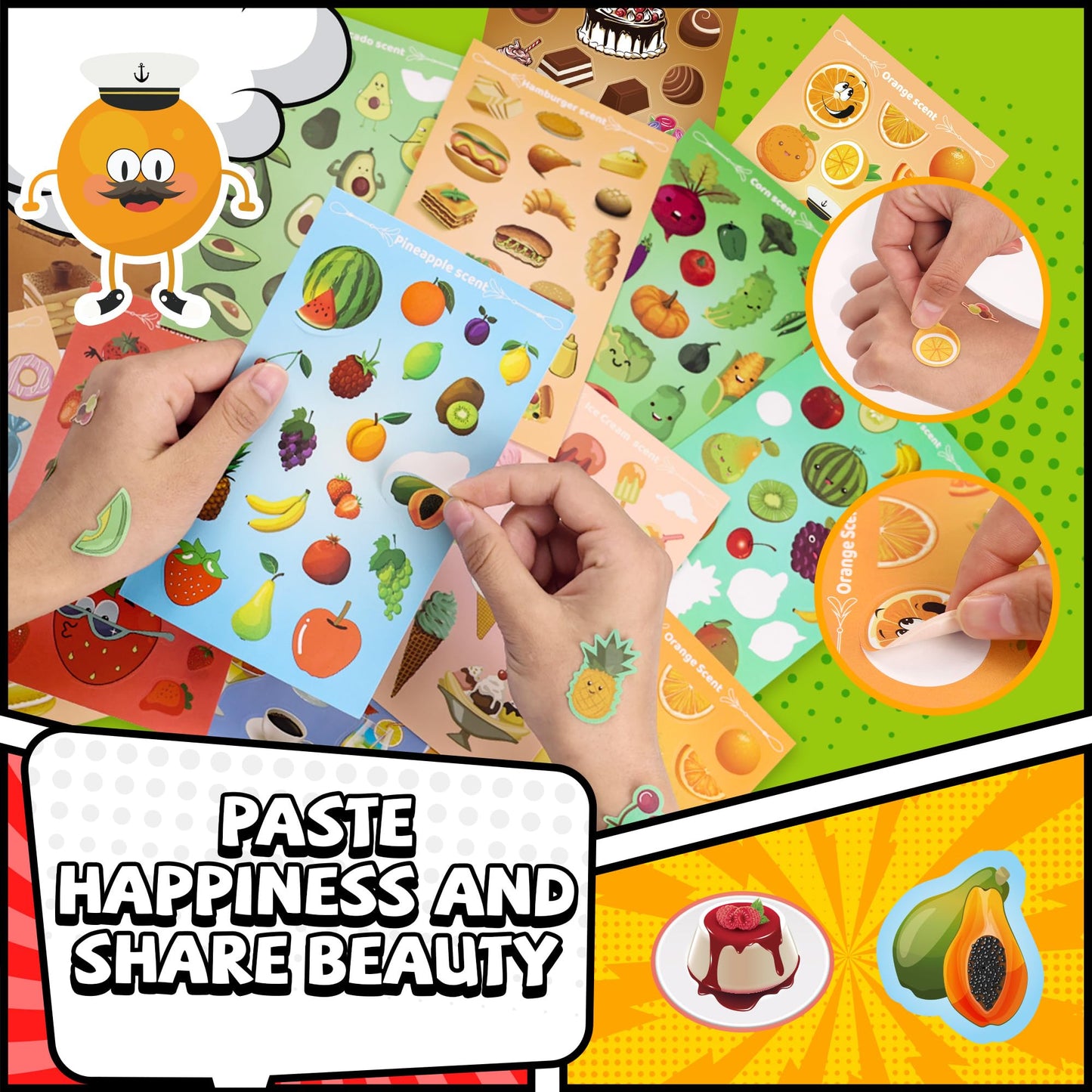 HORIECHALY Smelly Stickers for Kids – 48 Sheets, 12 Scents, Scratch & Sniff Fun for Classrooms