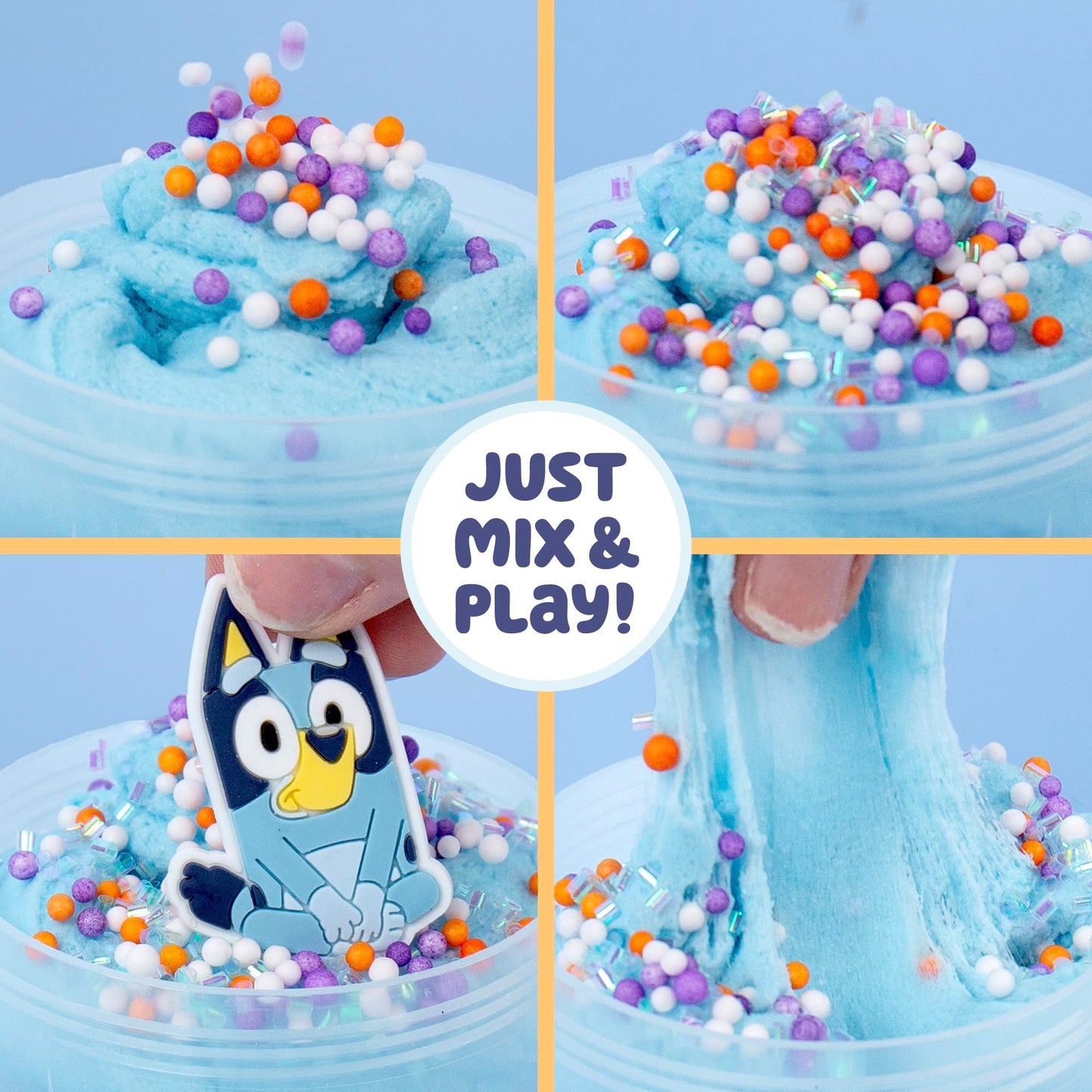 Official Bluey SLIMYGLOOP Mix'Ems: Pre-Made Cloud Slime, Bubblegum Scent | Horizon Group USA