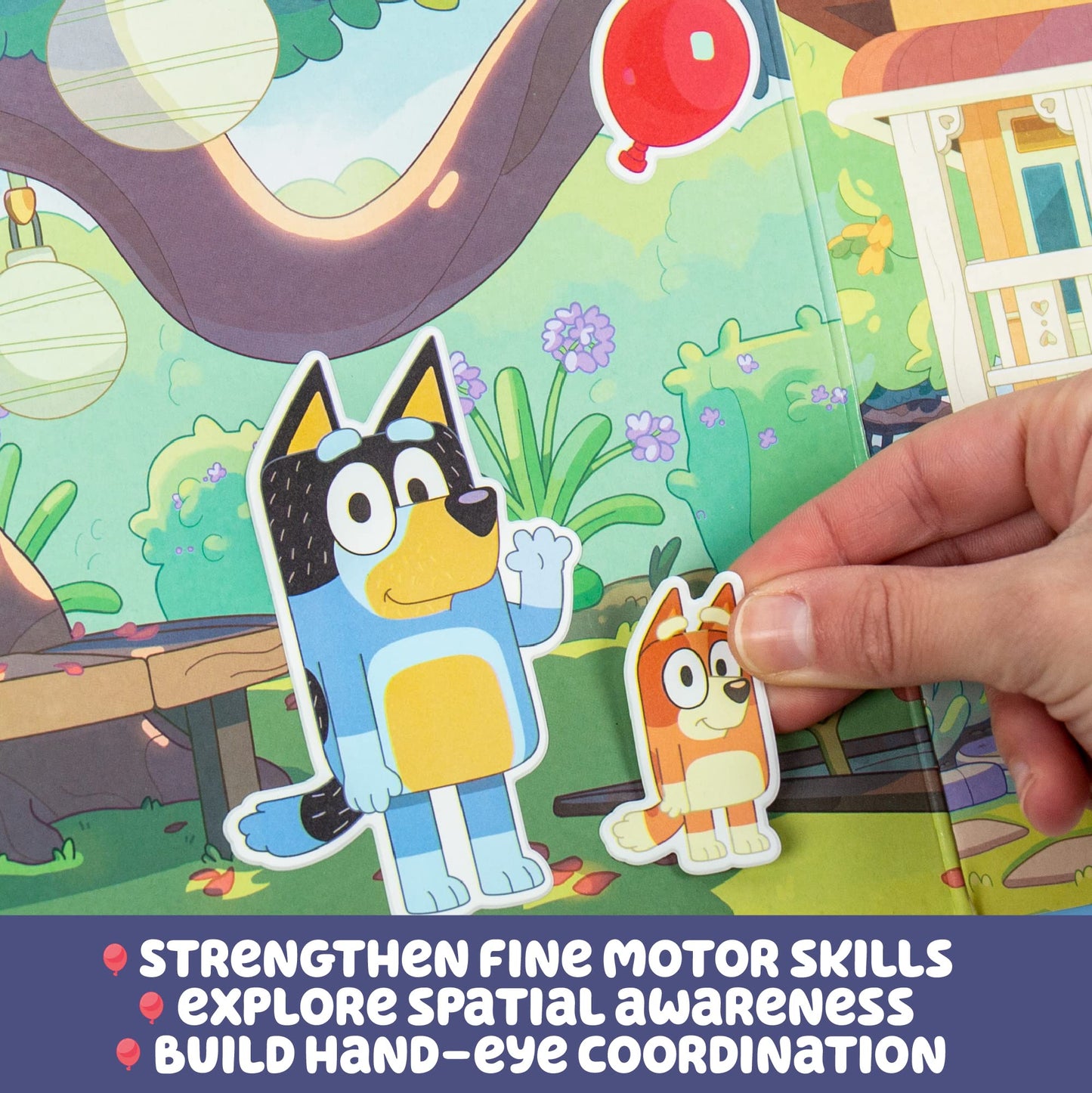 Horizon Group USA Bluey Sticker Playset — 2 Reversible Scenes & 35+ Reusable Puffy Stickers