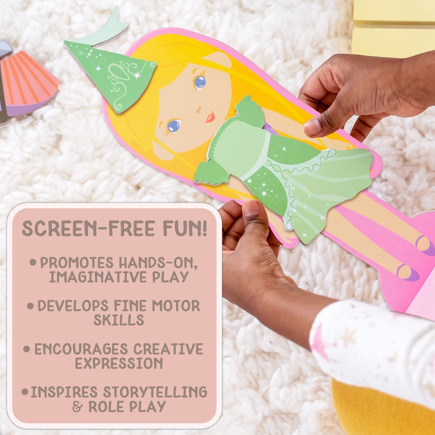 Story Magic Wooden Dress-Up Doll — Horizon Group USA | Double-Sided Magnetic Outfit Set (40+ Pieces)