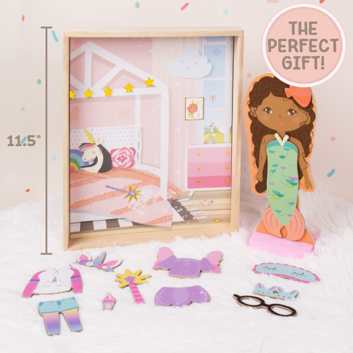Story Magic Wooden Dress-Up Doll — Horizon Group USA | Double-Sided Magnetic Outfit Set (40+ Pieces)