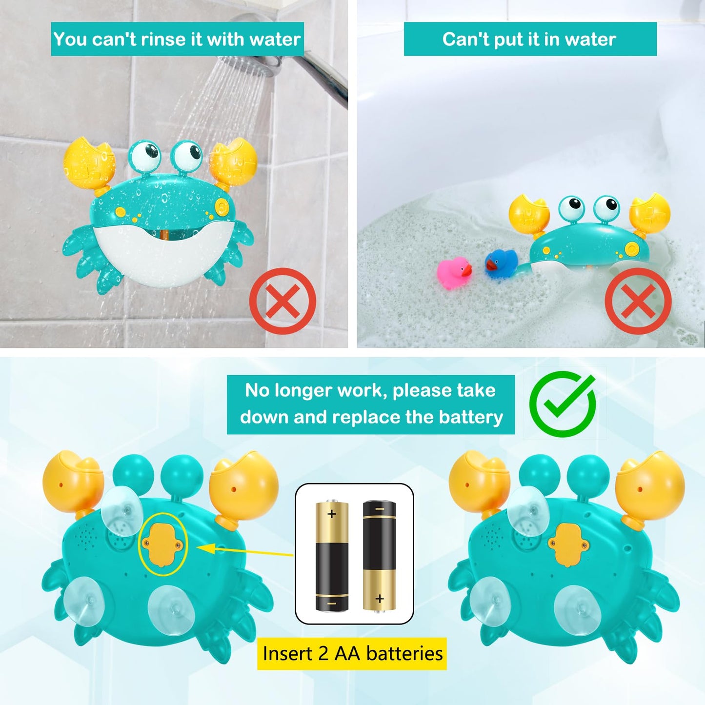 HOSBENI Crab Bubble Bath Toy – Automatic Bubble Maker with Music for Kids