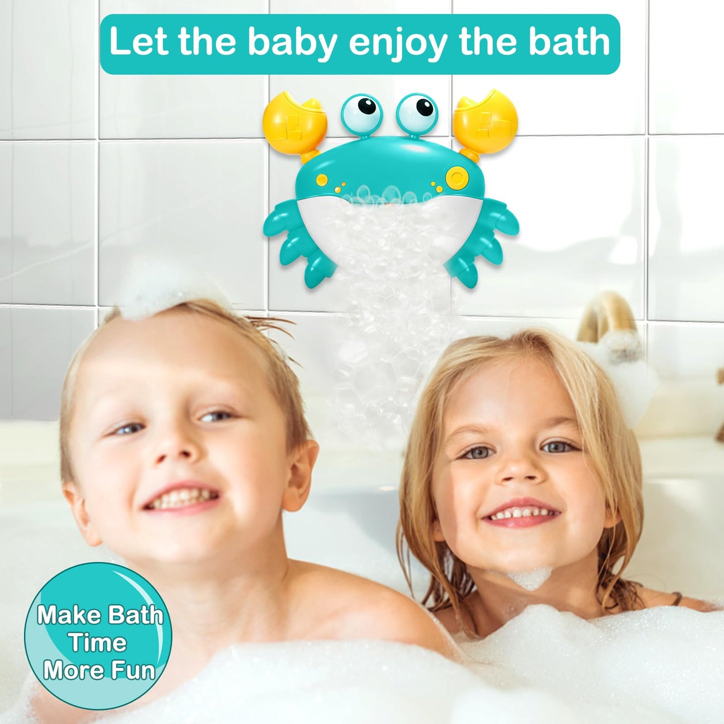 HOSBENI Crab Bubble Bath Toy – Automatic Bubble Maker with Music for Kids