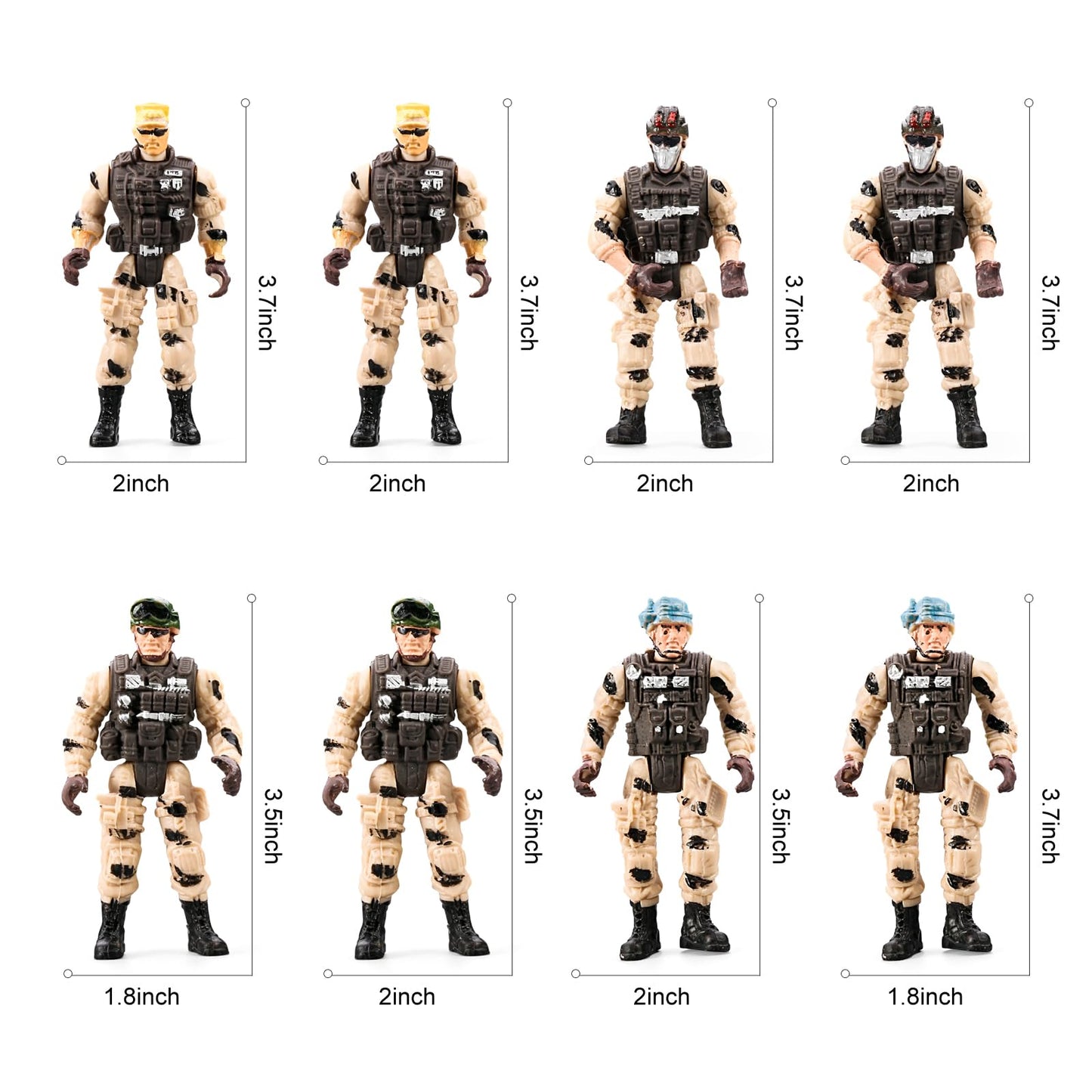HOSPONY 56-in-1 Army Toys for Boys 4-12 – Trucks, Helicopters, Kayak Boat & Gear