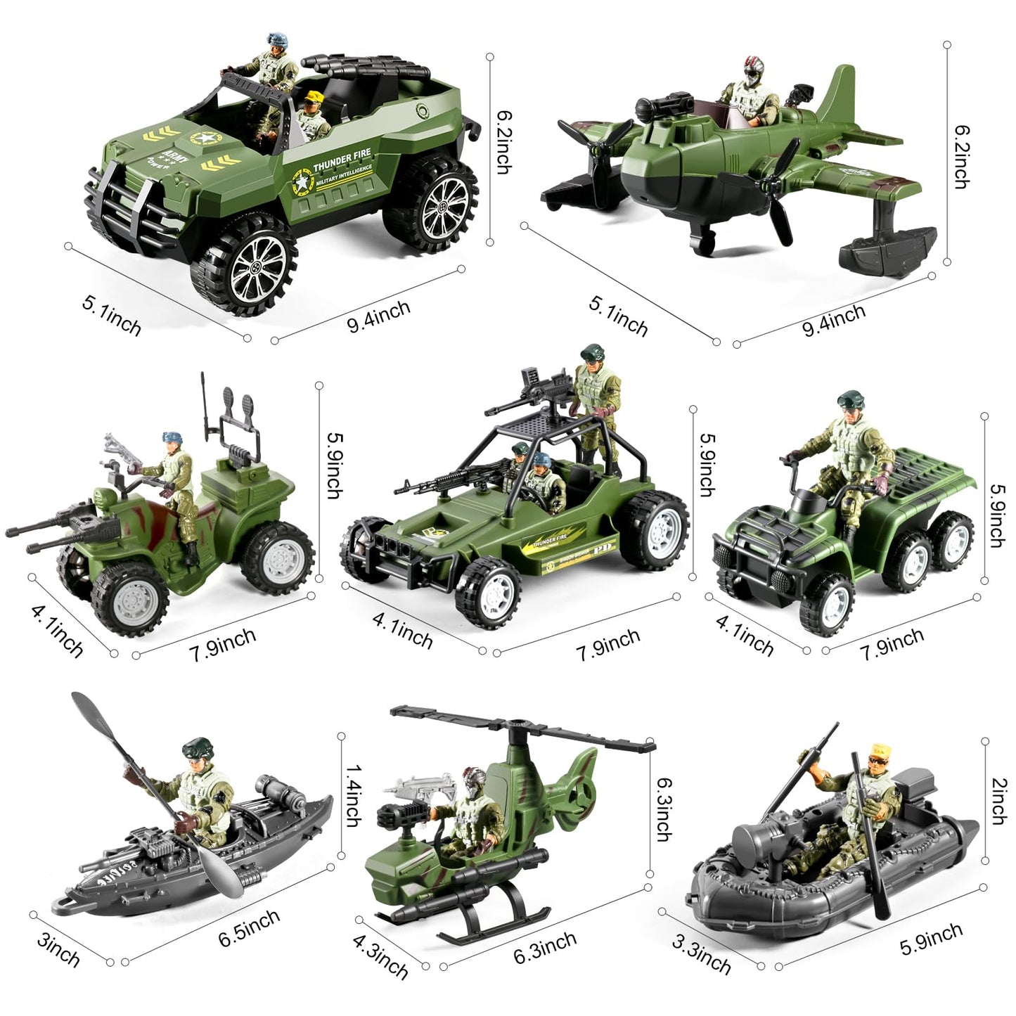 HOSPONY 58-in-1 Army Toys for Boys – Military Vehicles, Action Figures & Gear