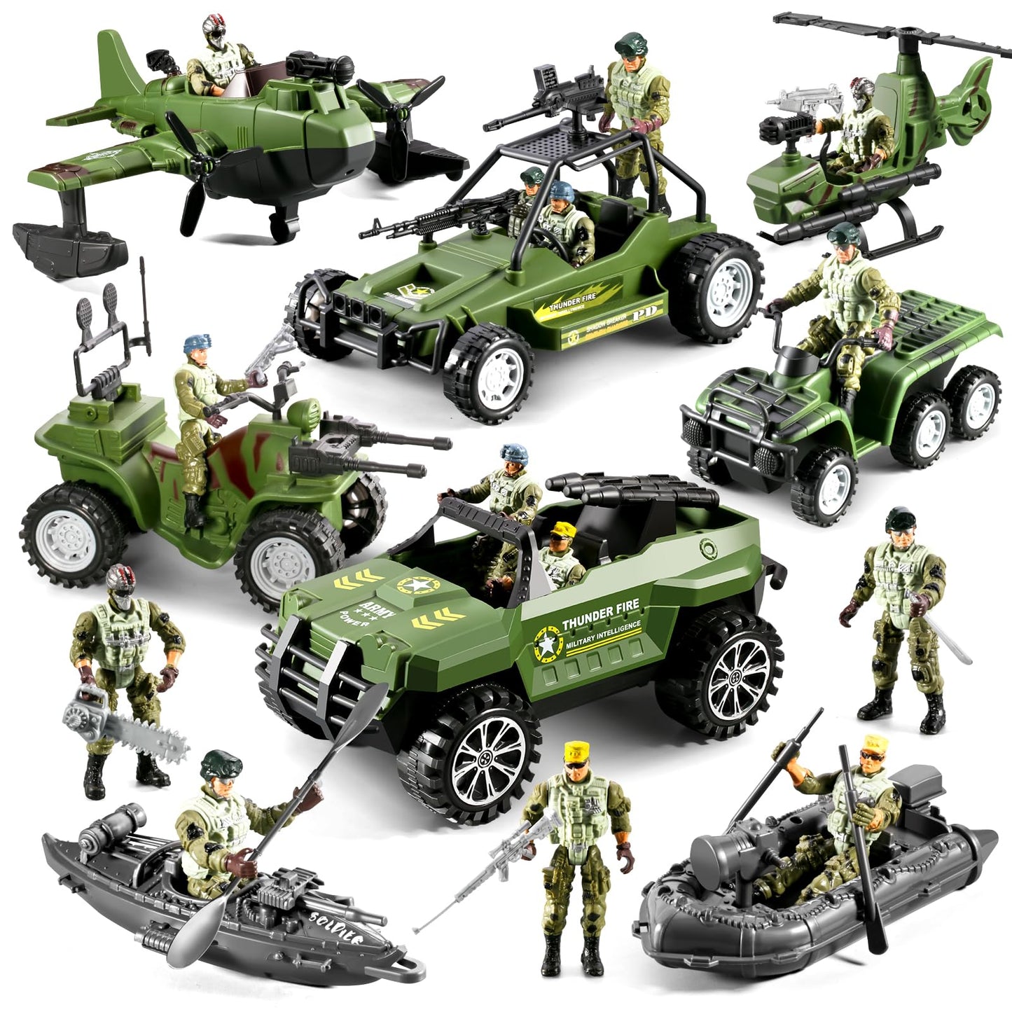 HOSPONY 58-in-1 Army Toys for Boys – Military Vehicles, Action Figures & Gear