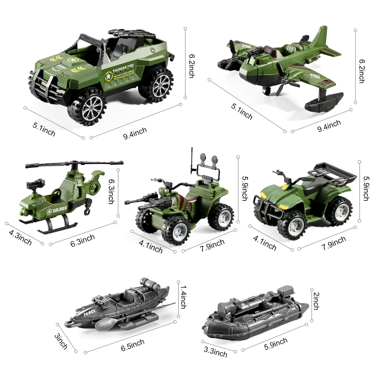 HOSPONY 78-in-1 Army Men Toys Set – Realistic Vehicles & Figures for Imaginative Play