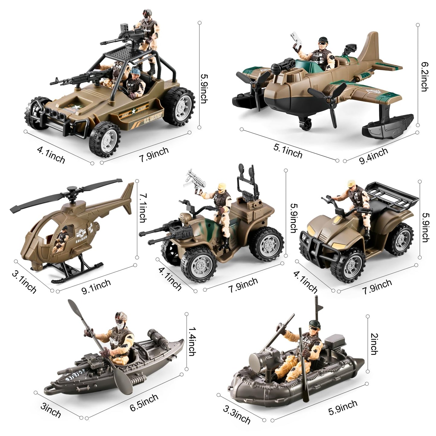HOSPONY 78-in-1 Army Men Toys Set – Realistic Vehicles & Figures