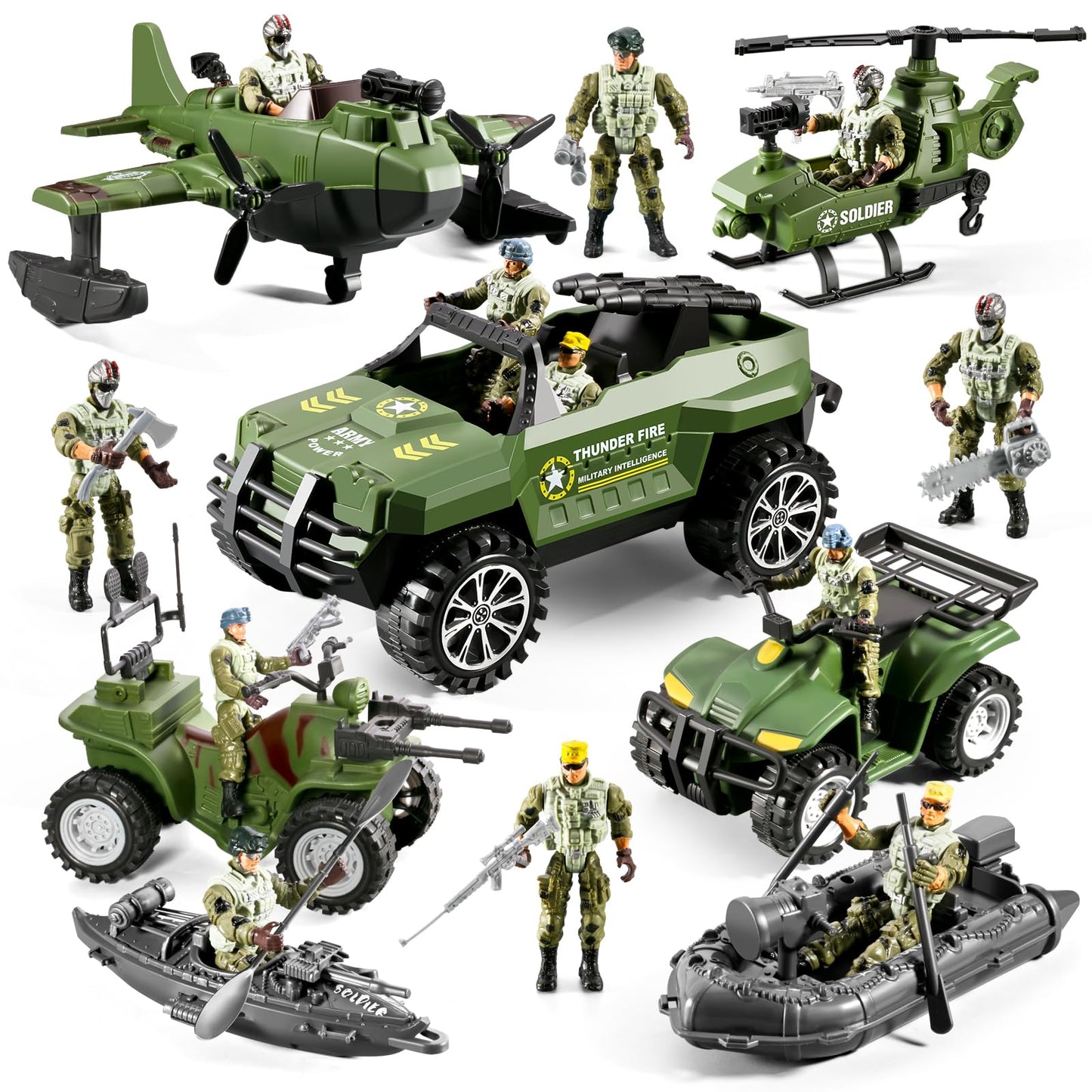 HOSPONY 78-in-1 Army Men Toys Set – Realistic Vehicles & Figures for Imaginative Play