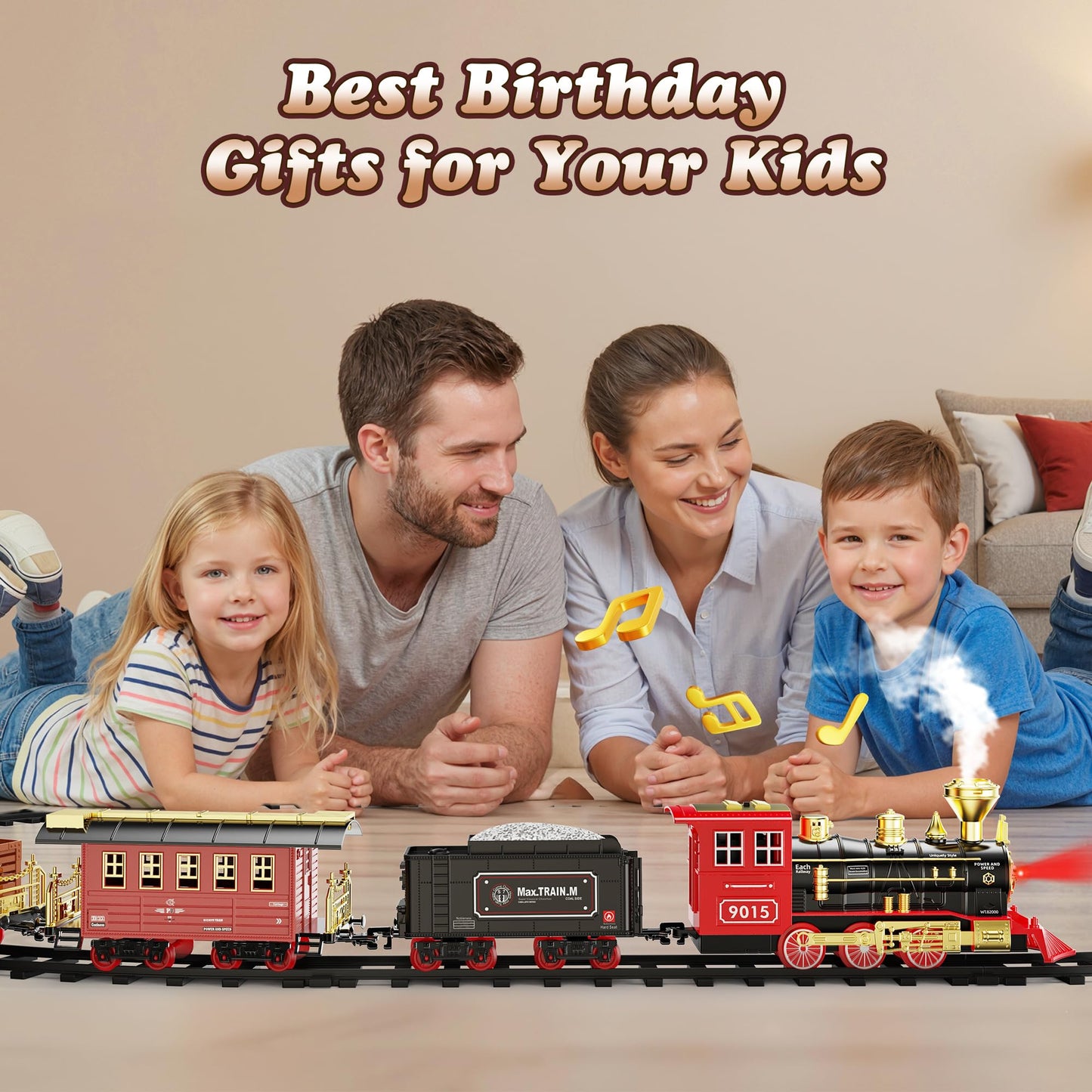 Hot Bee Train Set with Remote Control - Lights, Smoke & Sound for Kids