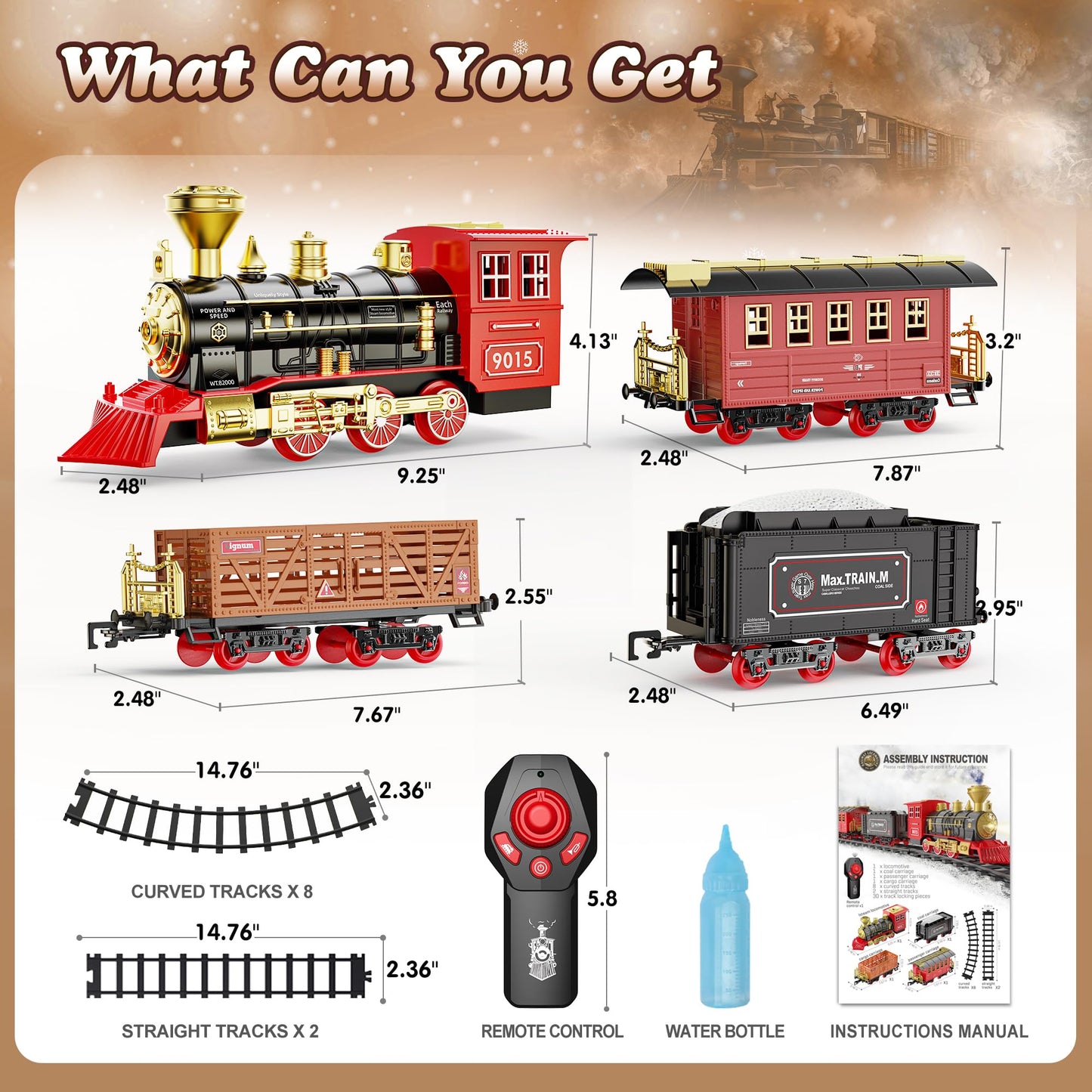 Hot Bee Train Set with Remote Control - Lights, Smoke & Sound for Kids