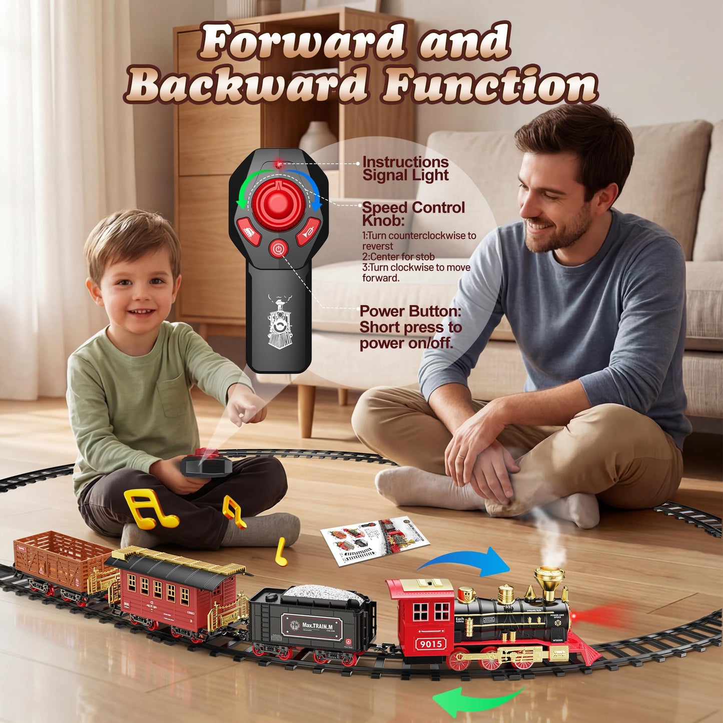 Hot Bee Train Set with Remote Control - Lights, Smoke & Sound for Kids
