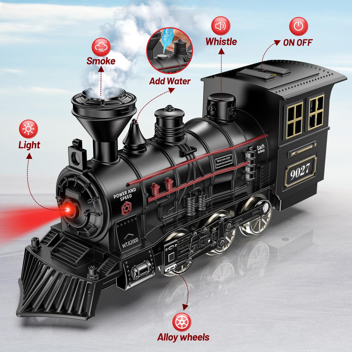 Hot Bee Train Set - Metal Toy Trains with Luxury Tracks, Glowing Passengers | USB Rechargeable Christmas Train