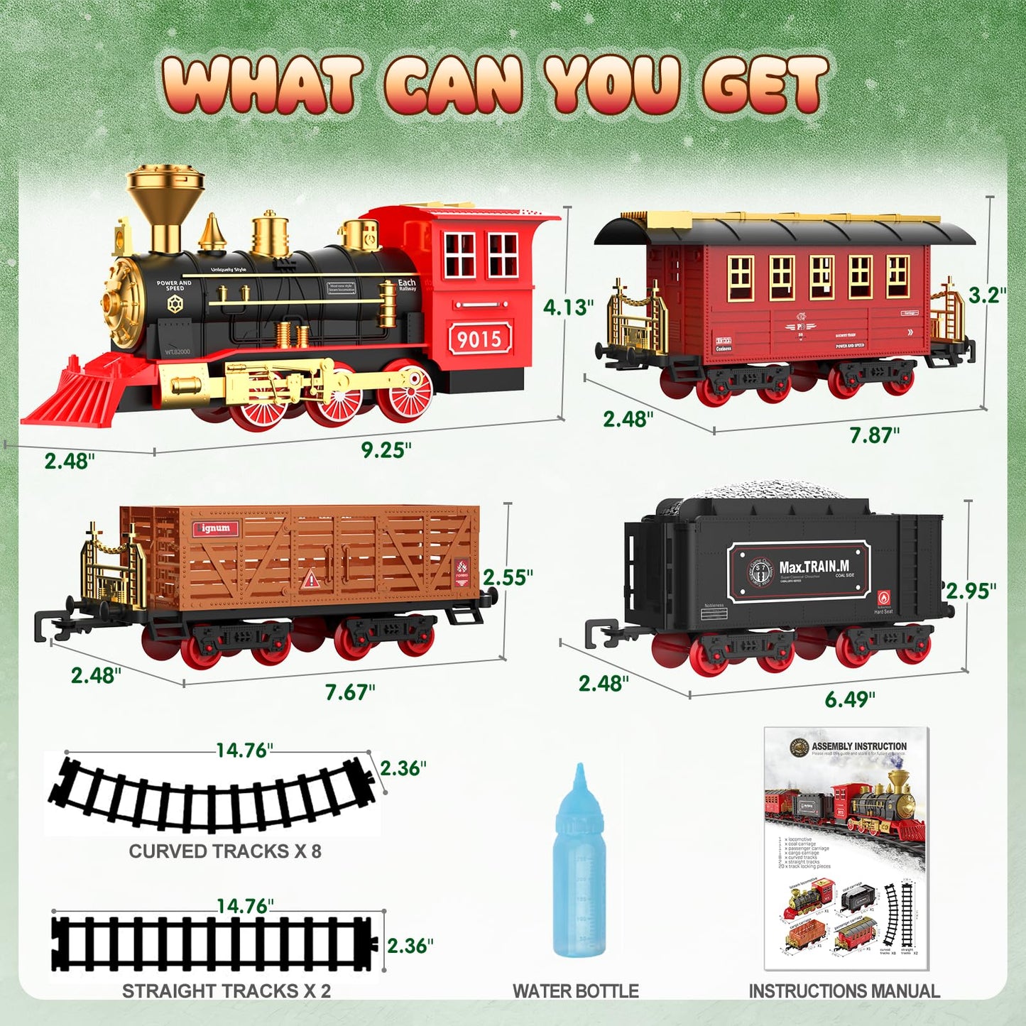 Hot Bee Train Set with Lights, Smoke & Sound — Fun Toddler Train Toys for 3–8+ Years | Christmas Tree Gift