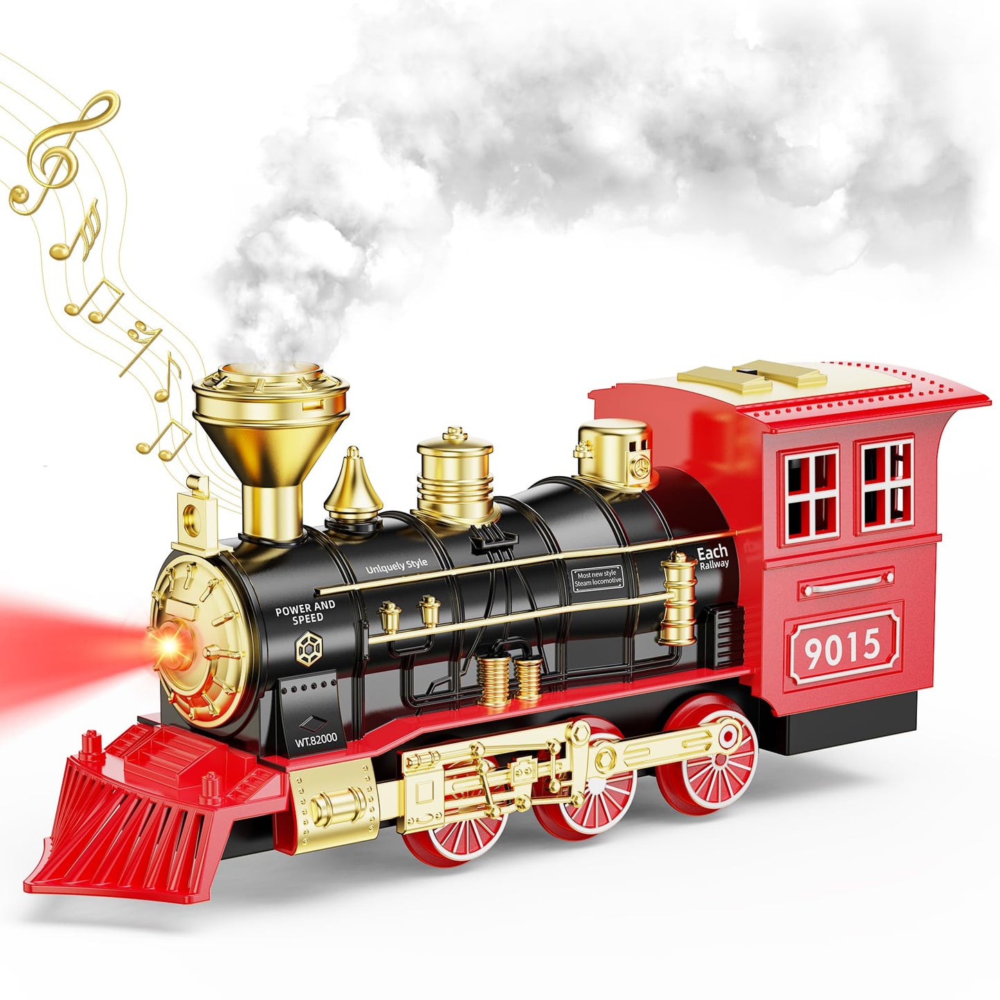 Hot Bee Train Locomotive Engine Toy – Lights, Sounds & Odorless Smoke for Ages 3–7+