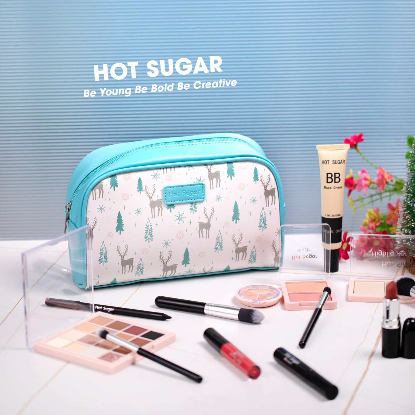 Hot Sugar Travel Makeup Kit – All-in-One Makeup Set for Women (Blue)