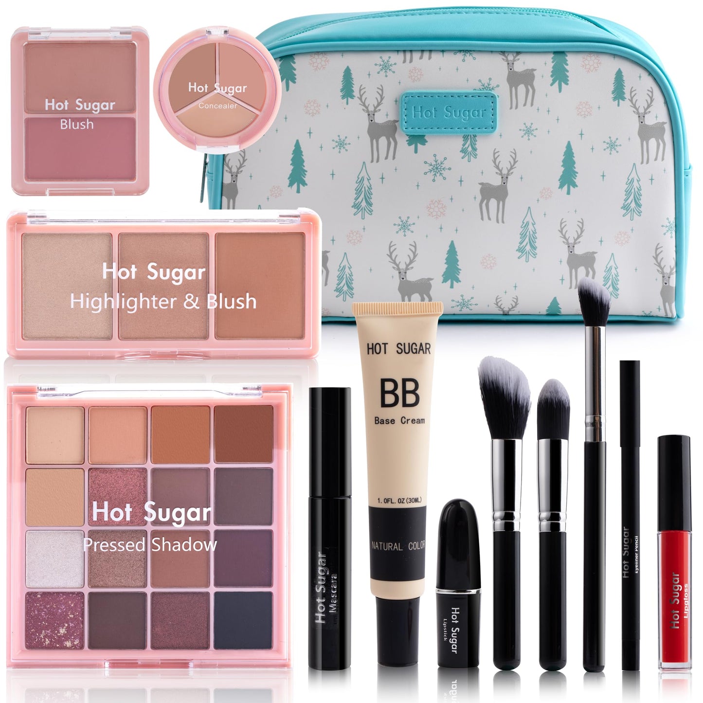 Hot Sugar Travel Makeup Kit – All-in-One Makeup Set for Women (Blue)