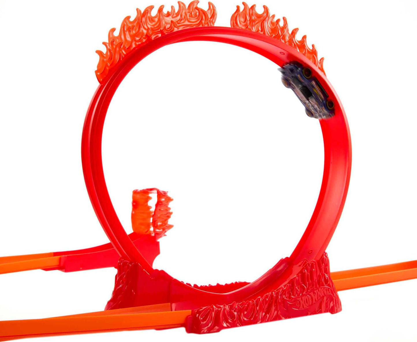 Hot Wheels Track Builder Flame Stunt Pack – 16-Piece Track Set with 1:64 Car
