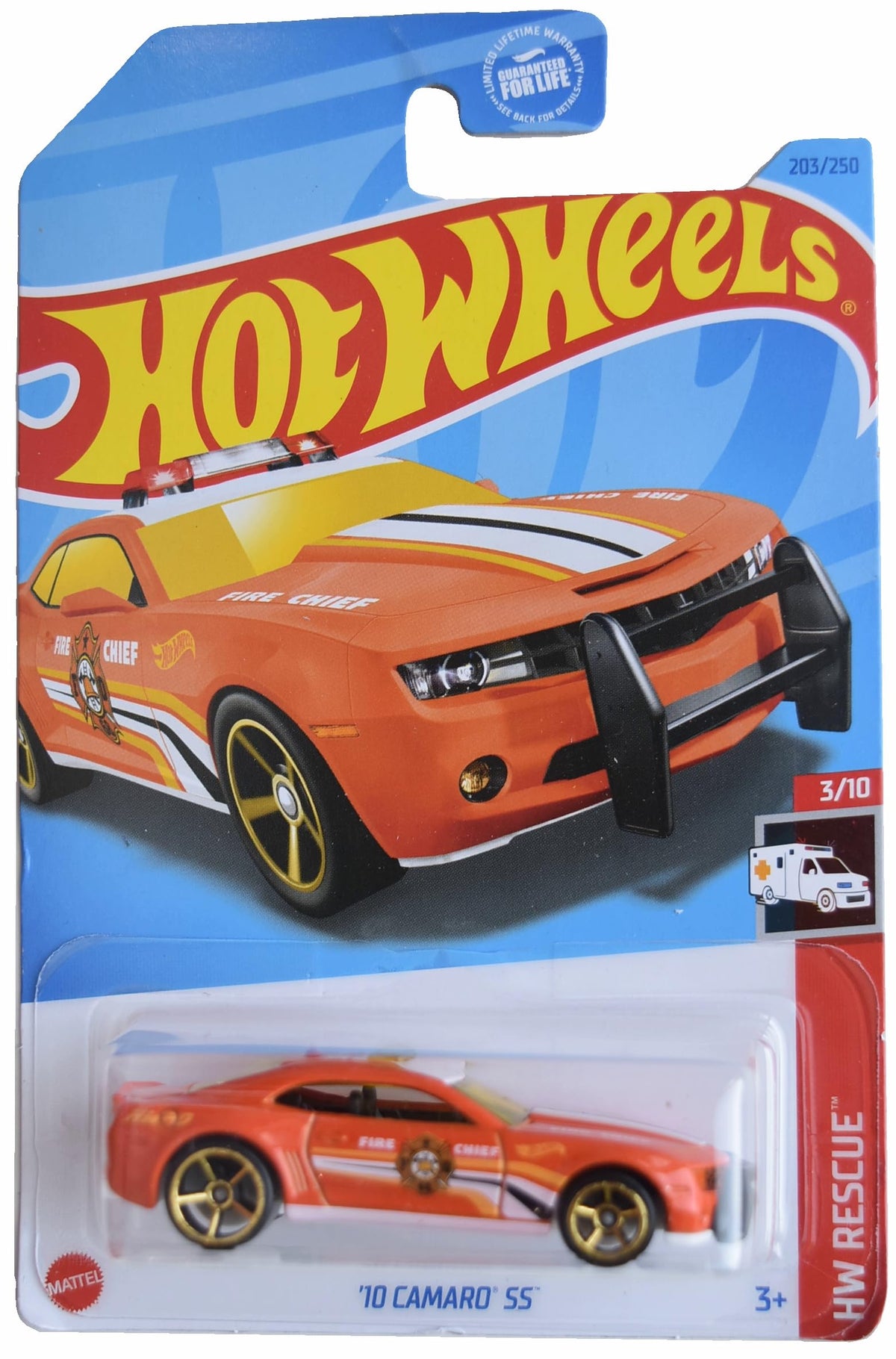 Hot Wheels 10 Camaro SS HW Rescue 3/10 Orange — 1:64 Die-Cast Collectible