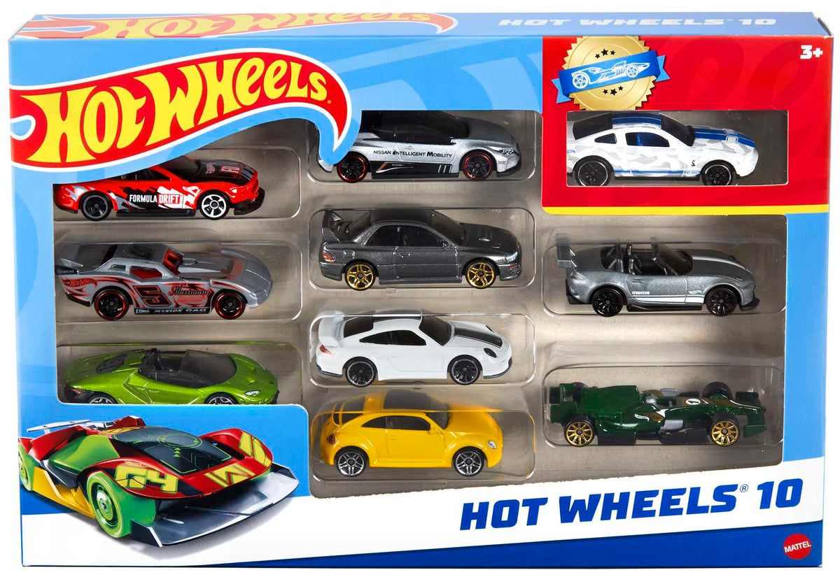 Hot Wheels 10-Car Gift Pack – 1:64 Scale Cars for Kids & Collectors (Amazon Exclusive)