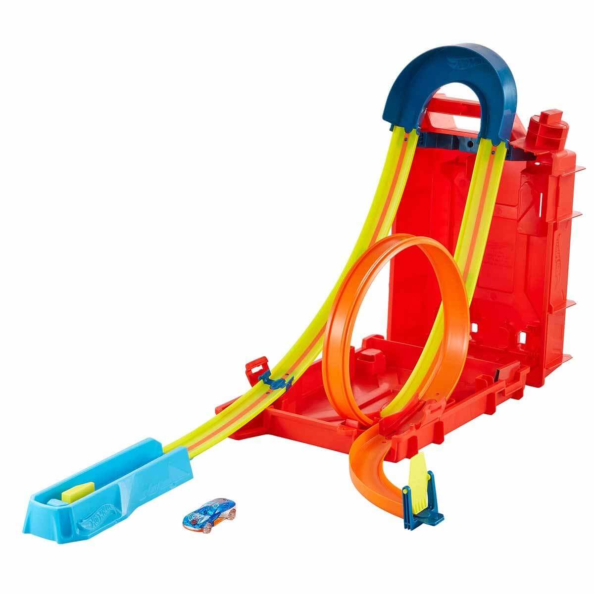 Hot Wheels Track Builder Unlimited Fuel Can Stunt Box – 14-Piece Set + 1:64 Vehicle