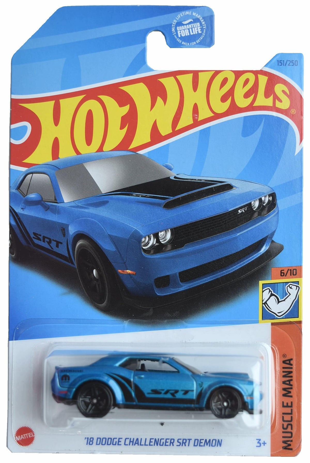 Hot Wheels 1:64 Dodge Challenger SRT Demon Blue | Muscle Mania 6/10 HCW30-M9C0P