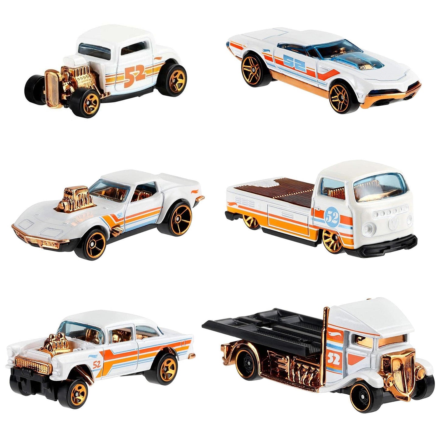 Hot Wheels 2020 Pearl & Chrome Exclusive Muscle Speeder Set — Complete 6-Car Die-Cast Collection