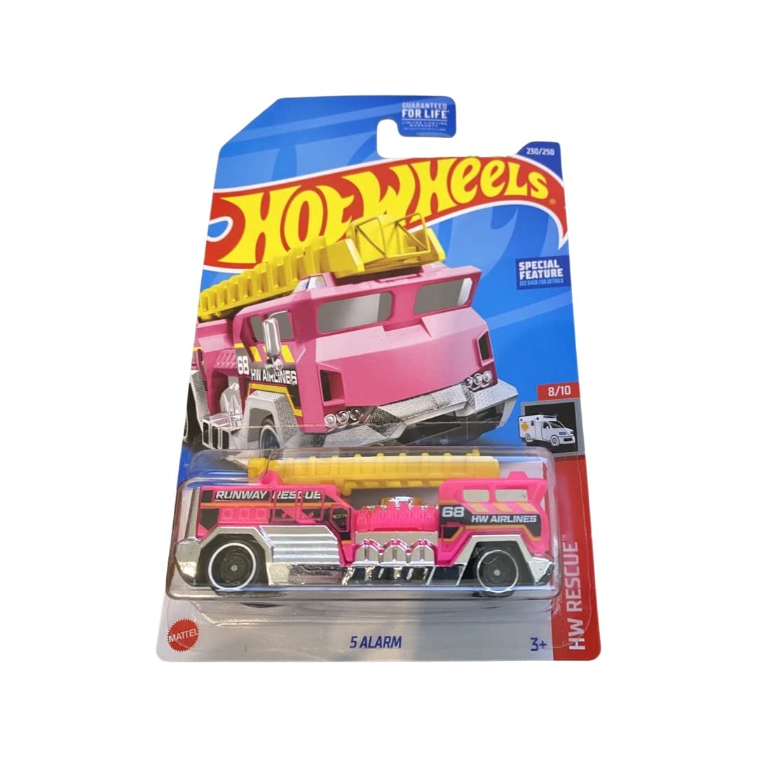 Hot Wheels 2022 5 Alarm Pink Fire Truck – HW Rescue 8/10 | Collectible Toy