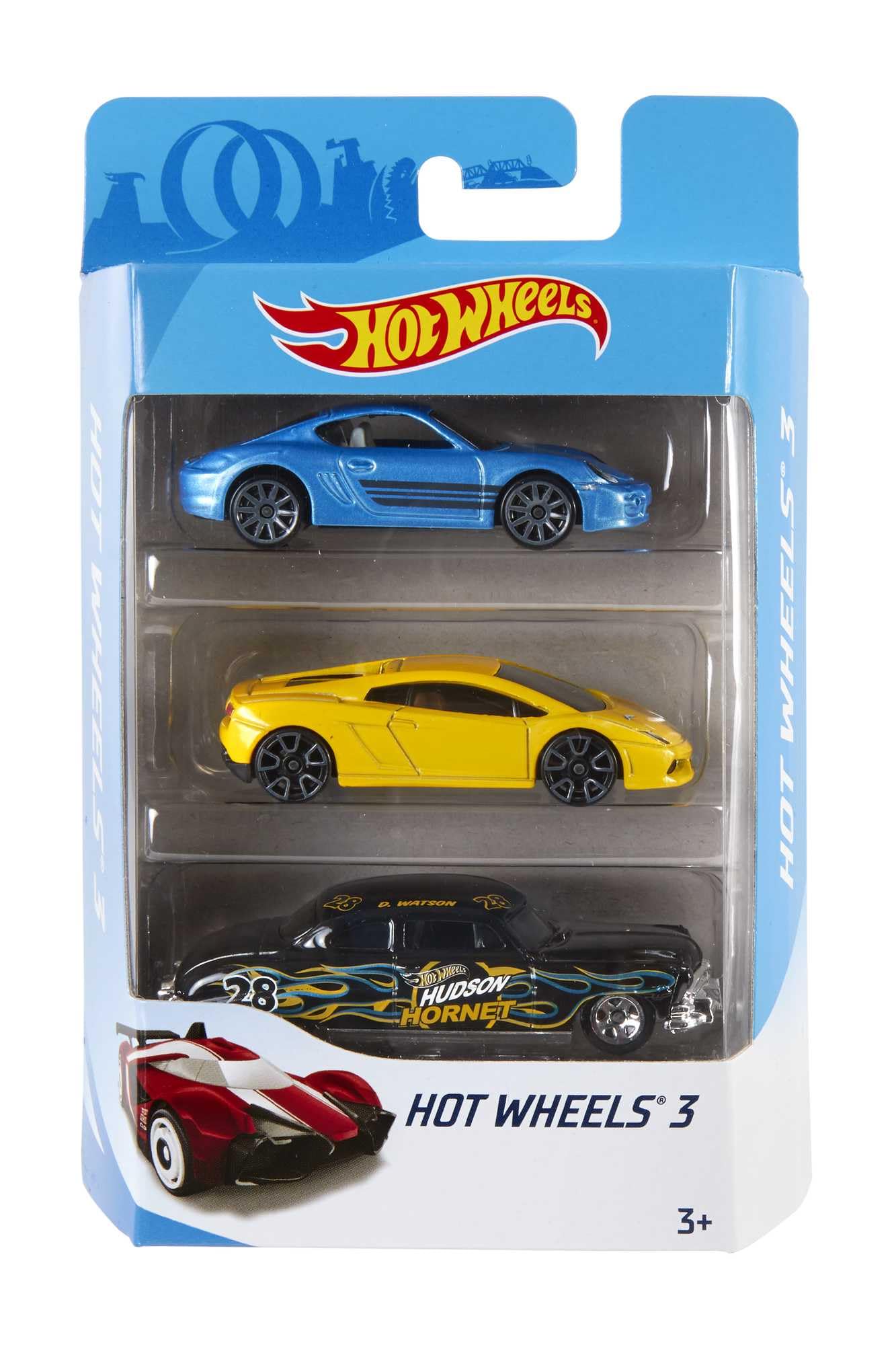 Hot Wheels 3 Car Pack – 1:64 Scale Die-Cast Vehicles | Starter Set for Kids 3+