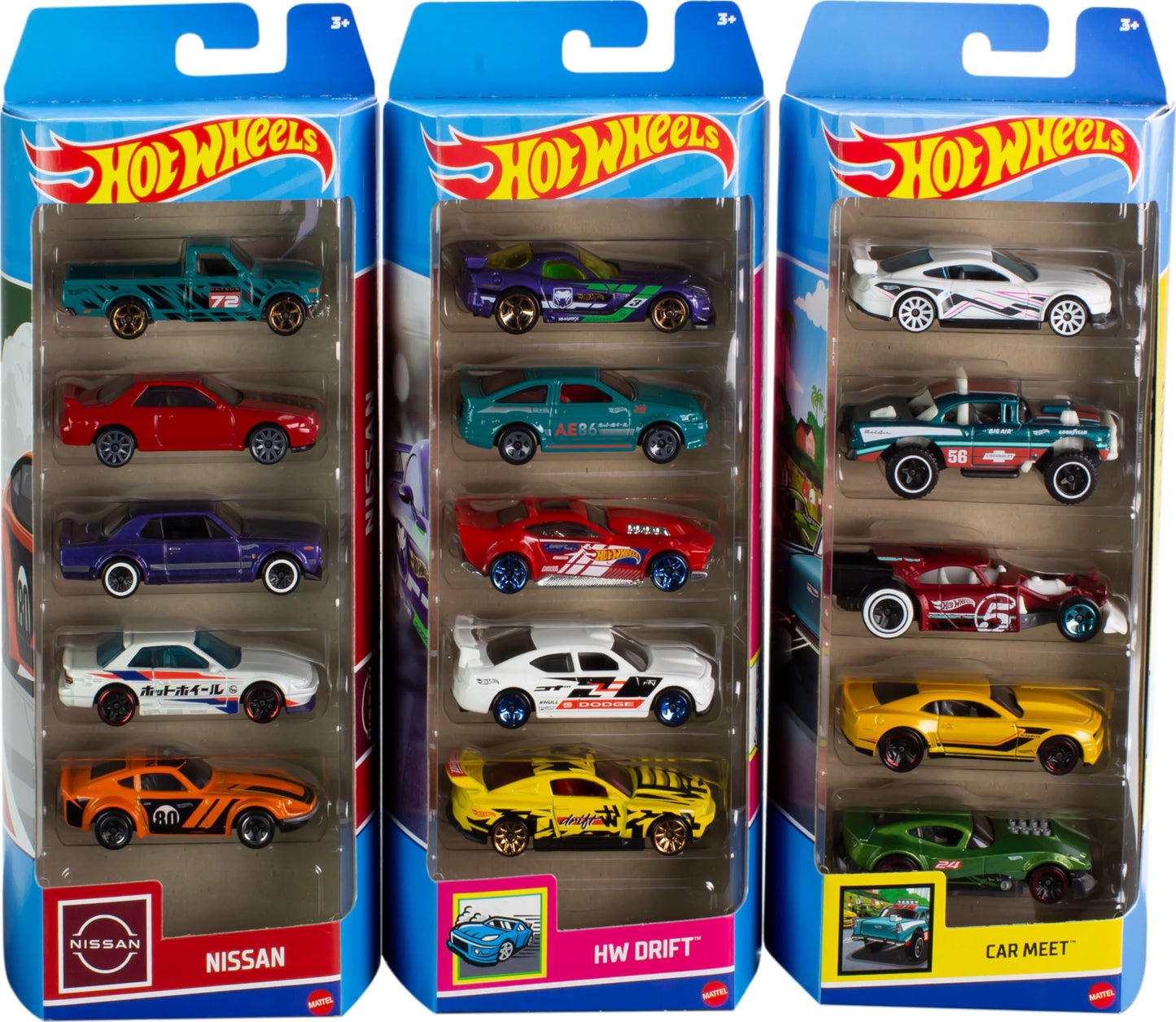 Hot Wheels 5-Pack Bundle — 15 Die-Cast Cars in 3 Themed Sets | 1:64 Scale