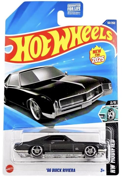 Hot Wheels '66 Buick Riviera Black - 1:64 Diecast Car | Modified 2/5, 50/250 | New for 2025