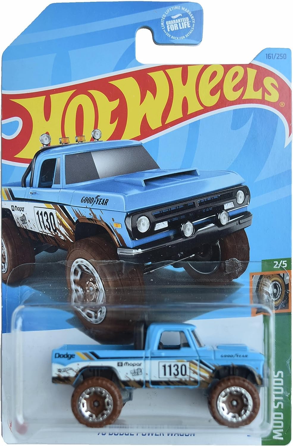 Hot Wheels '70 Dodge Power Wagon Mud Studs Blue 161/250 | 1:64 Die-Cast