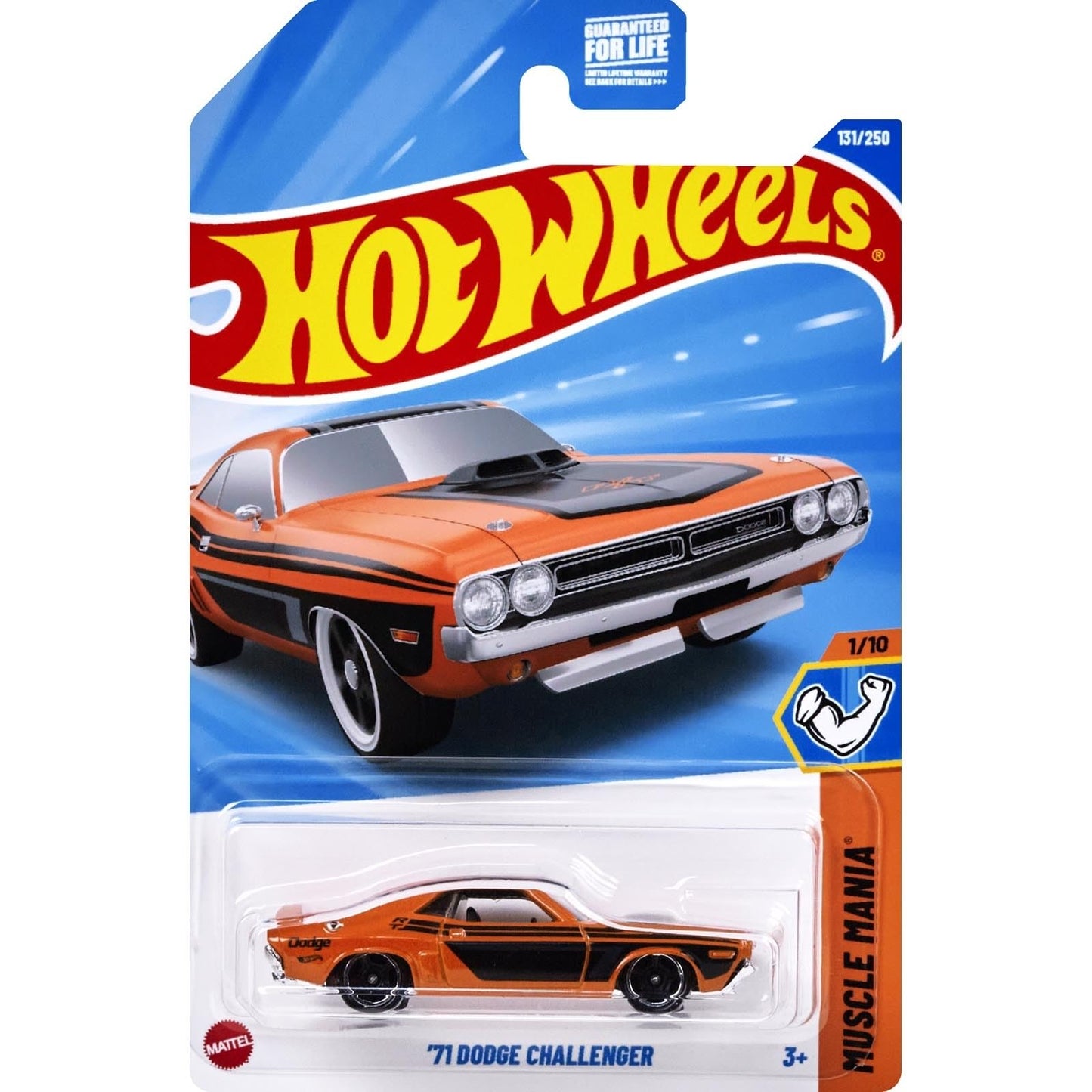 Hot Wheels '71 Dodge Challenger – Muscle Mania 1:64 (Orange/Black) 131/250