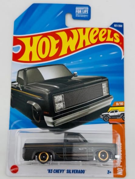 Hot Wheels '83 Chevy Silverado Black – 1:64 Diecast Truck | Hot Trucks