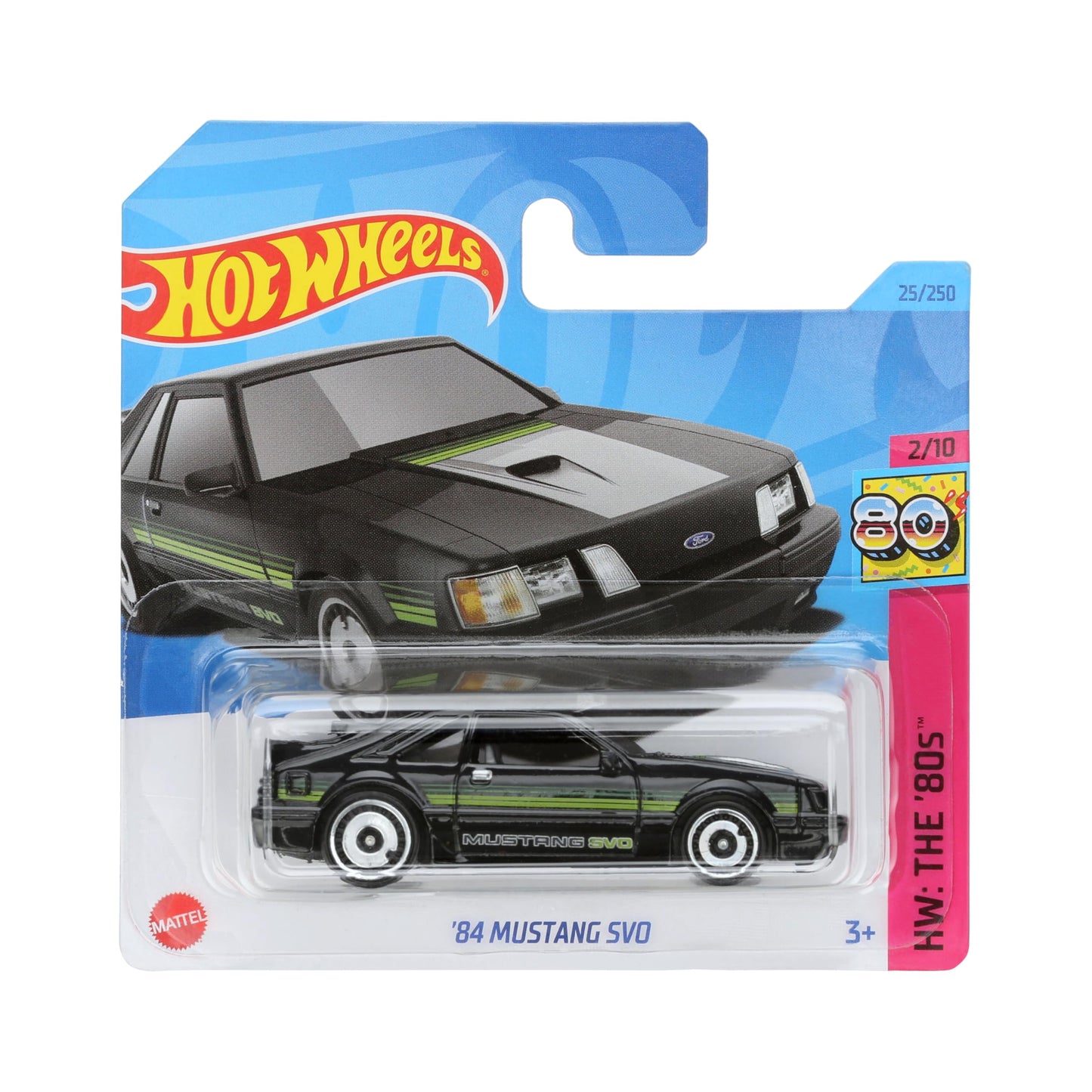 Hot Wheels 84 Mustang SVO – 1:64 Die-Cast, Black/Green, Limited 25 of 250