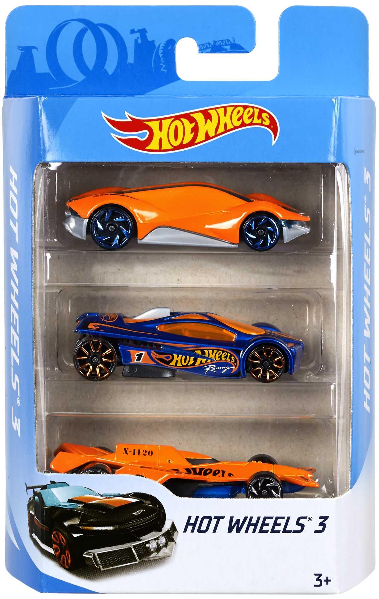 Hot Wheels 3 Car Pack – 1:64 Scale Die-Cast Vehicles | Starter Set for Kids 3+