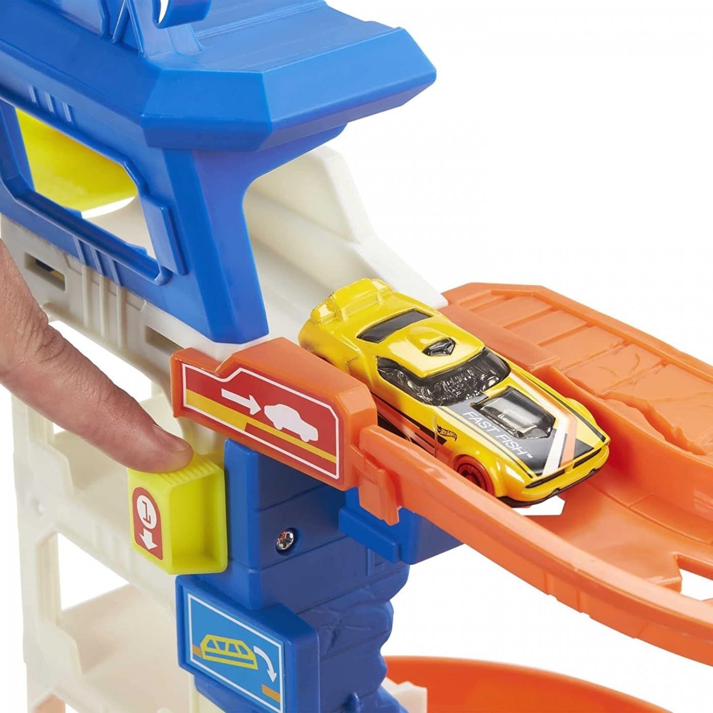 Hot Wheels Attacking Shark Escape Playset - City Parking Garage Adventure