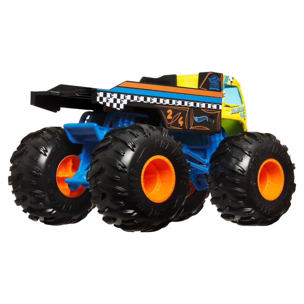 Hot Wheels Monster Trucks Oversized Haulin 64 Flatbed Truck – 1:24 Die-Cast
