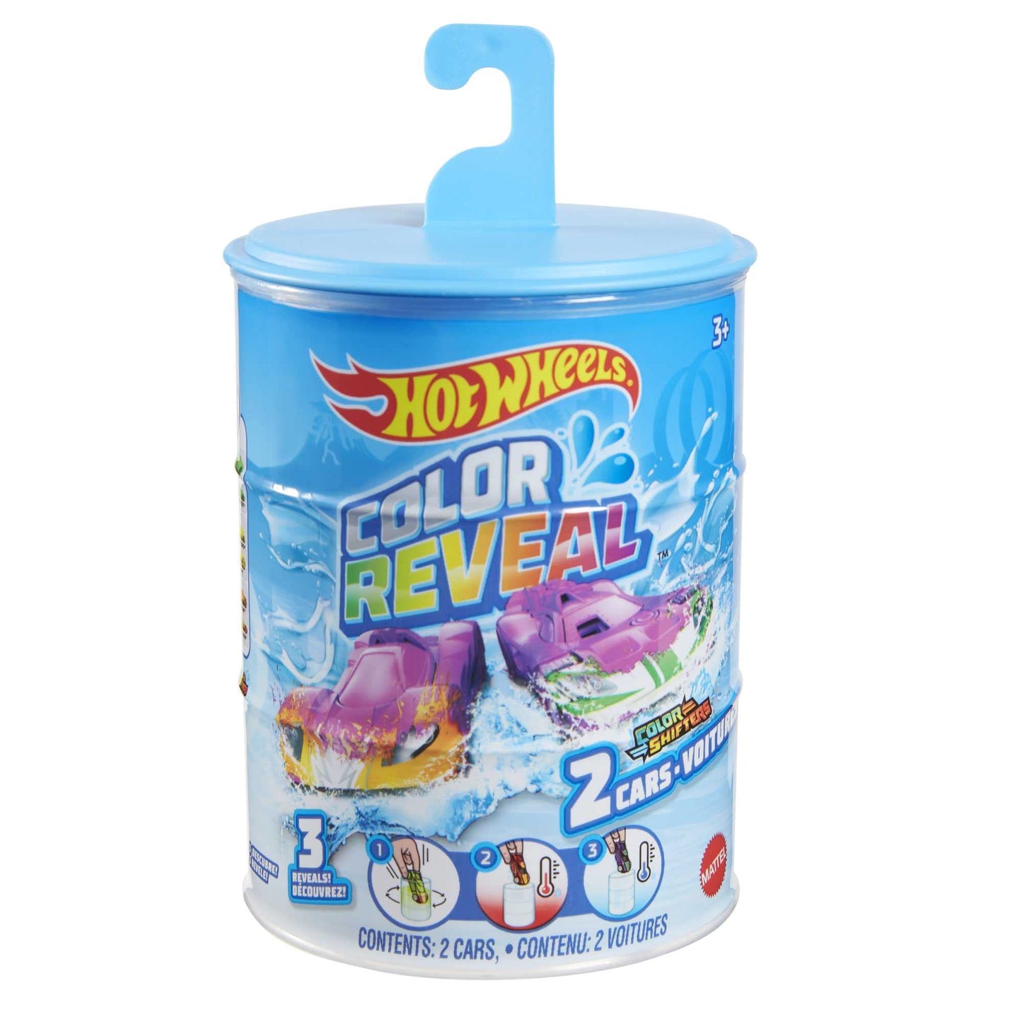 Hot Wheels Color Reveal 2-Pack: 1:64 Scale Cars with Surprise Decos & Water-Shift Fun