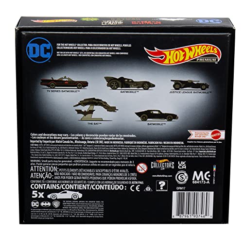 Hot Wheels Batman Batmobile Bundle: 5-Pack 1:64 Scale with Collector Packaging