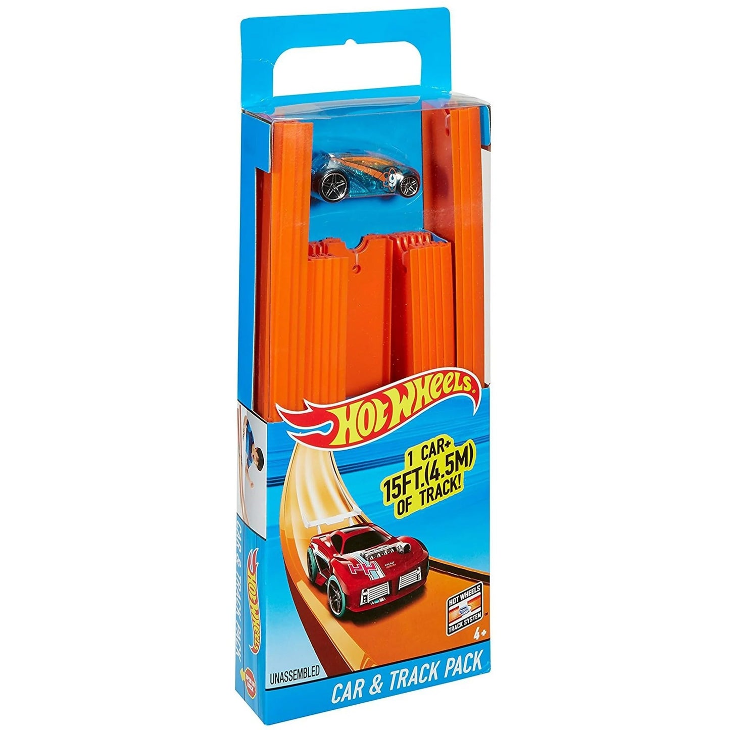 Hot Wheels BHT77 Car and Track Pack – Fast-Track Racing Set