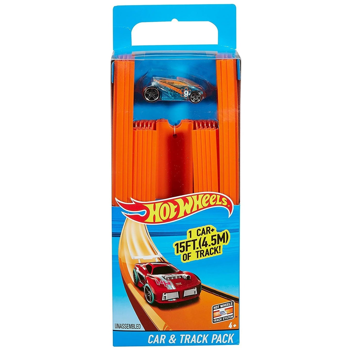 Hot Wheels BHT77 Car and Track Pack – Fast-Track Racing Set