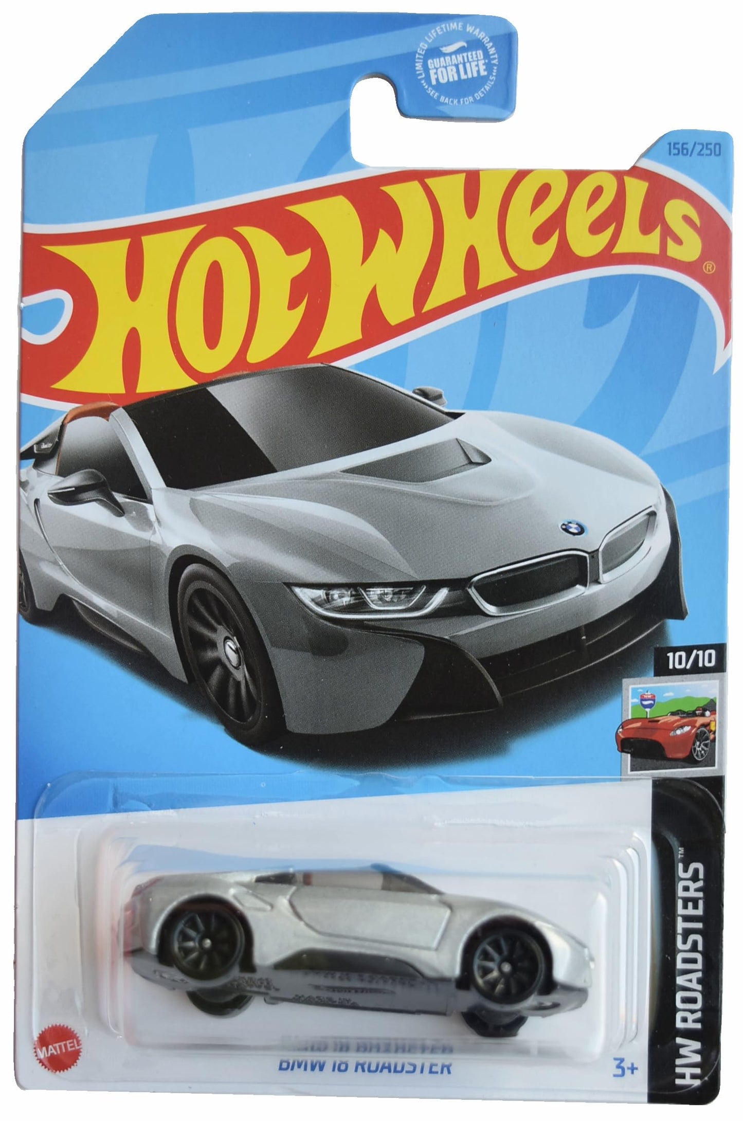 Hot Wheels BMW i8 Roadster – HW Roadsters 10/10 Silver 1:64 Die-Cast