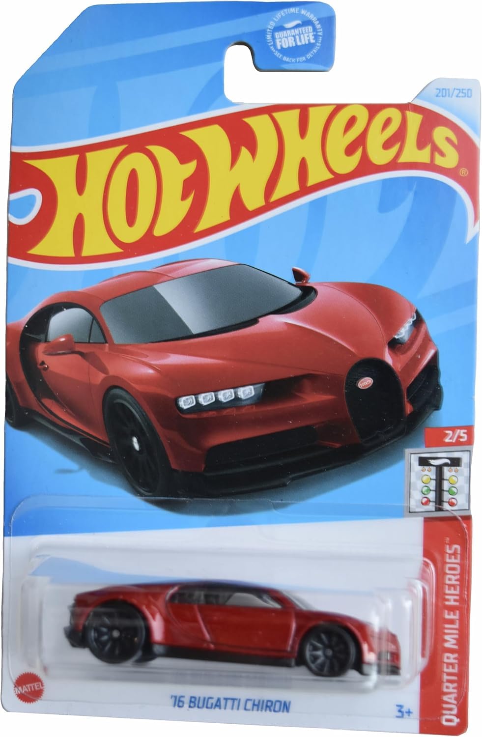 Hot Wheels 1:64 Bugatti Chiron – Quarter Mile Heroes 2/5, Red, 201/250